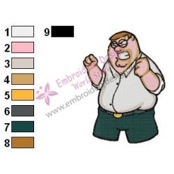 Peter Griffin Very Angry Embroidery Design